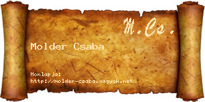 Molder Csaba névjegykártya